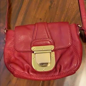 Red leather MK crossbody